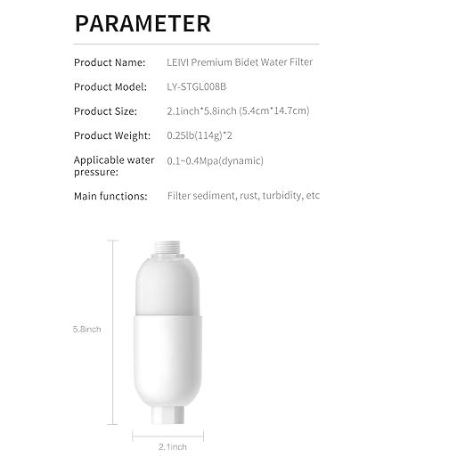 LEIVI Bidet Filter, Premium Water Filtration System for Bidet Toilet