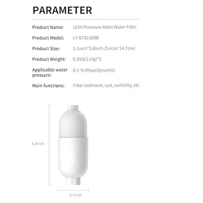 LEIVI Bidet Filter, Premium Water Filtration System for Bidet Toilet