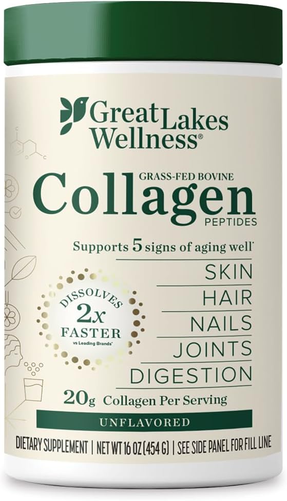 Great Lakes Wellness Collagen Peptides Powder 16 oz 3 Pack