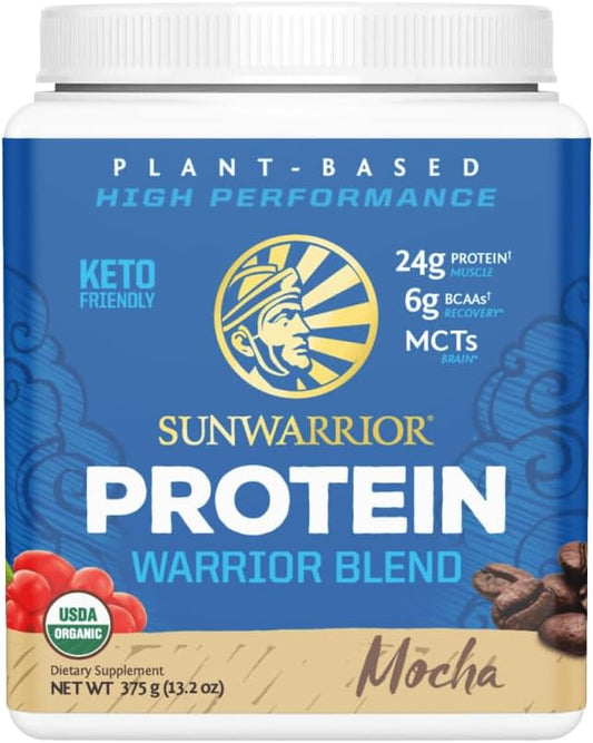 Sunwarrior Vegan Organic Protein Powder Plant-Based | BCAA Amino Acids Hemp Seed Soy Free Dairy Free Gluten Free Synthetic Free Non-GMO | Mocha 15 Servings | Warrior Blend