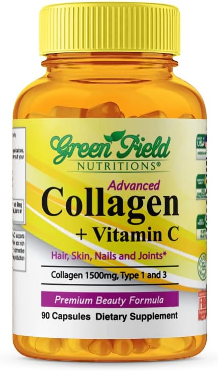 Greenfield Nutritions - Halal Collagen Peptides 1500 mg 300 mg 90 Capsules