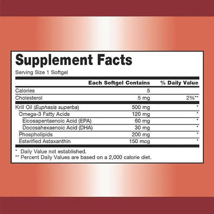 Kirk-Land Signature Krill Oil 500 mg., 160 Softgels Omega-3 Fatty 160 Days