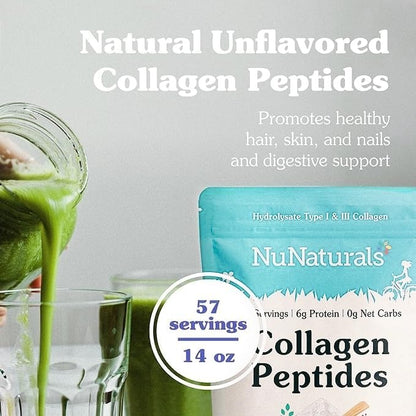 Nunaturals Collagen Peptides Powder (Type I, 14 oz