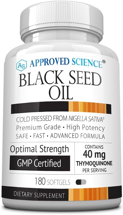 Approved Science Black Seed Oil 2% Thymoquinone 180 Softgels