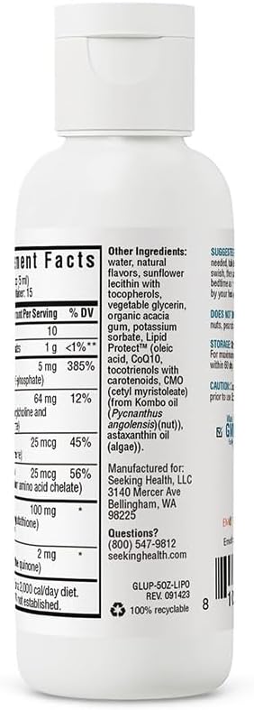 Seeking Health Liposomal Glutathione Plus 3 oz (15 Servings)