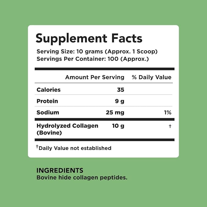 AMANDEAN Collagen Peptides Powder 1kg. Grass-Fed, 1 & 3. Agglomerated, 18 Amino