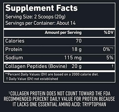 BUBS Naturals Unflavored Collagen Peptides Powder Whole30 Approved, (20 Stick
