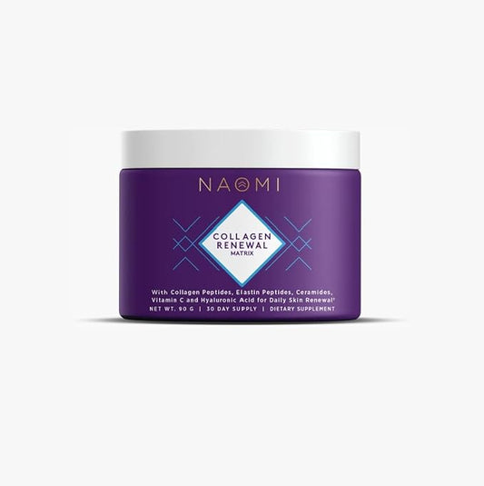 NAOMI Collagen Renewal Matrix Powder, Collagen 90 Grams, 30-Day Supply