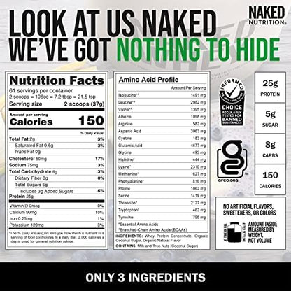 Naked Vanilla Whey Protein Powder 5Lb Bulk, 61 Servings