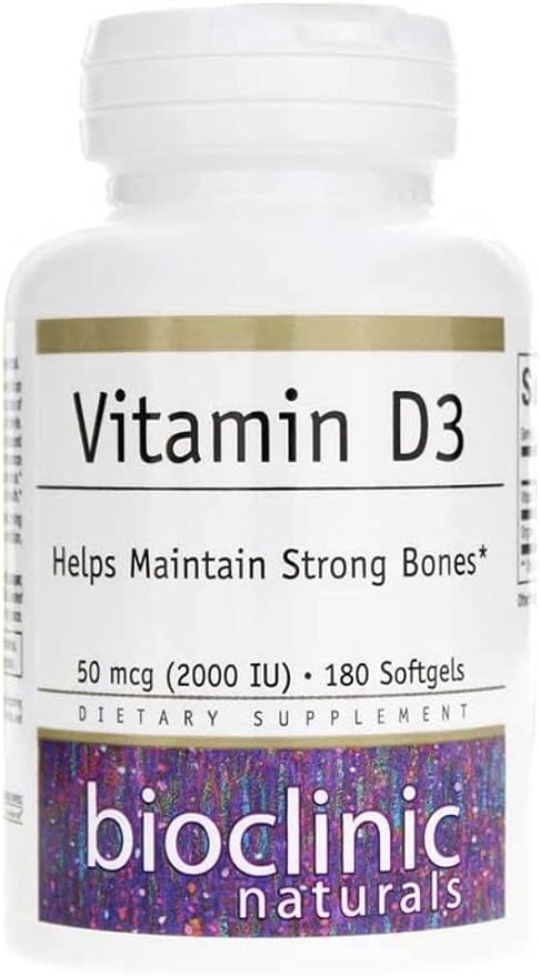 Bioclinic Naturals Vitamin D3 2,000 I.U. 180 Softgels