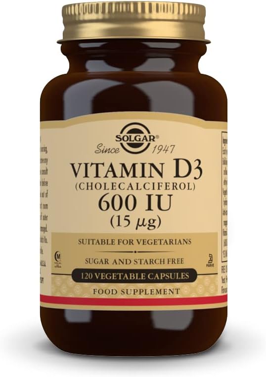 Solgar Vitamin D3 (Cholecalciferol) 15 mcg (600 IU), 120 Vegetable 120 Servings