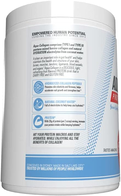 EHP Labs Aqua Hydrolyzed Collagen Peptides Powder 10g of 24 Servings