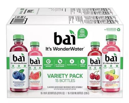 bai Antioxidant Caostal Beverages with Vitamin C Or E Variety Pack Of 15/18 Fl Ounce Net Wt 270 Fl Ounce