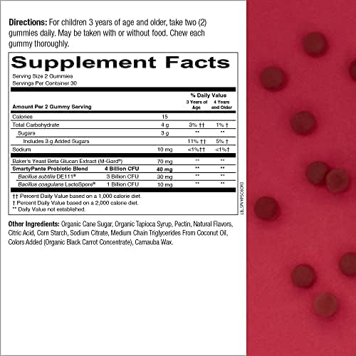 SmartyPants Kids Multivitamin Fiber Supplement Gummies 3 Fish D3, C, B12, B6, B6, Digestive (30 Day