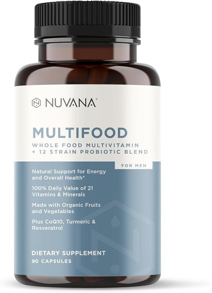 Multifood Whole Food Multivitamin with Probiotics, CoQ10, Turmeric,