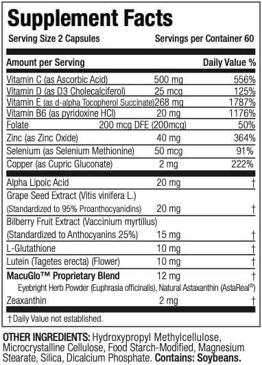 Macular Health Beyond AREDS2 Formula, Advanced B6 (60 (60 Day