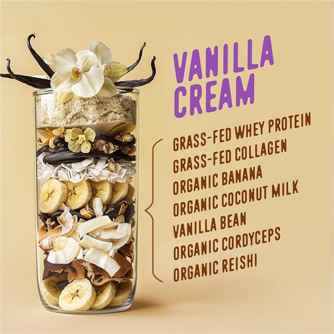 FlavCity Protein Powder Smoothie, Vanilla 100% Grass-Fed (25g of (29.84 oz)