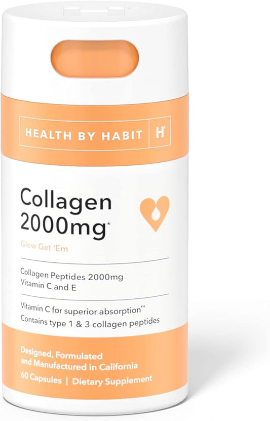 Health by Habit Collagen Supplement (60 Capsules) 2000mg, Collagen (1 Pack)