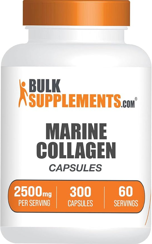 BulkSupplements.com Marine Collagen Capsules 5 Capsules 60-Day Supply, 300 Capsules