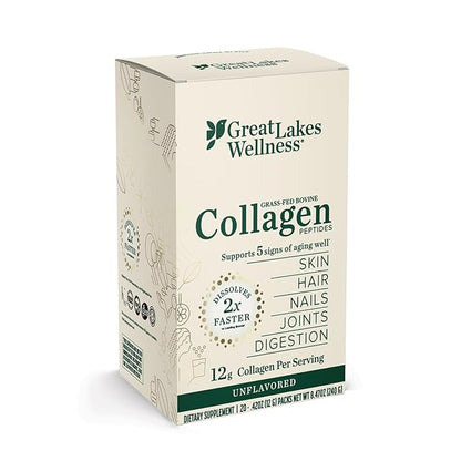 Great Lakes Wellness Collagen Peptides Powder 20 Sticks
