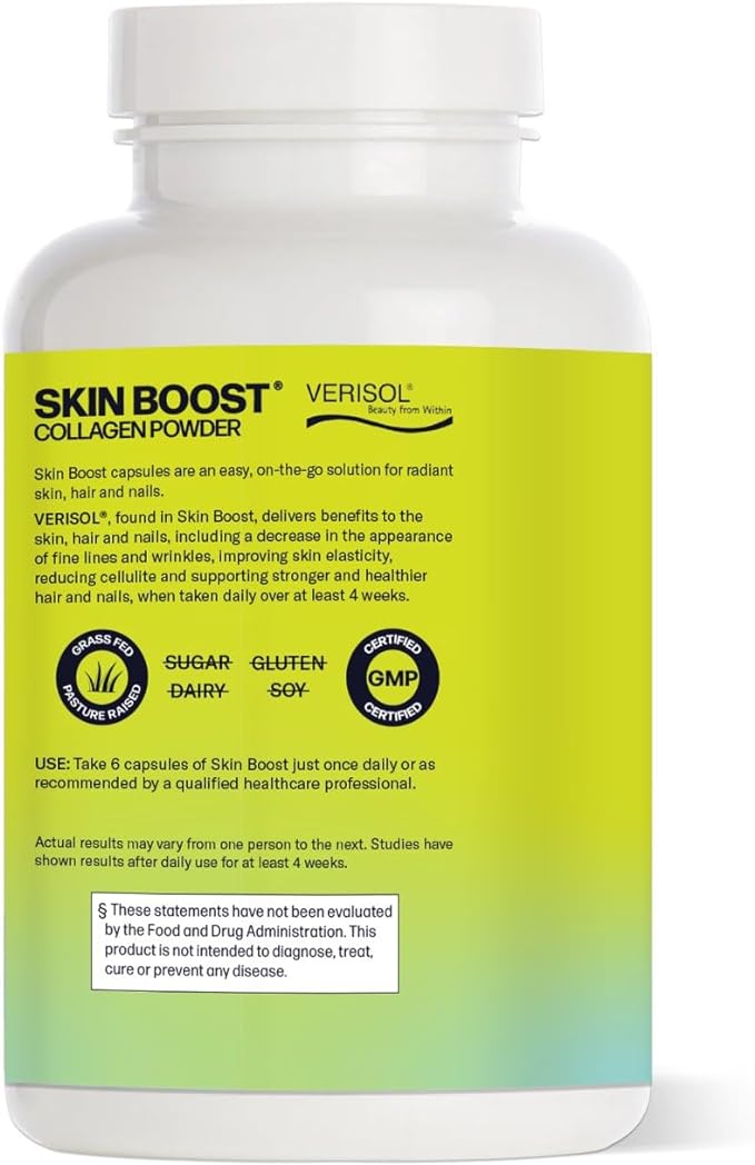 Sparkle Skin Boost Collagen Capsules 2-Pack (180 Pills 30 Days 2500mg Verisol
