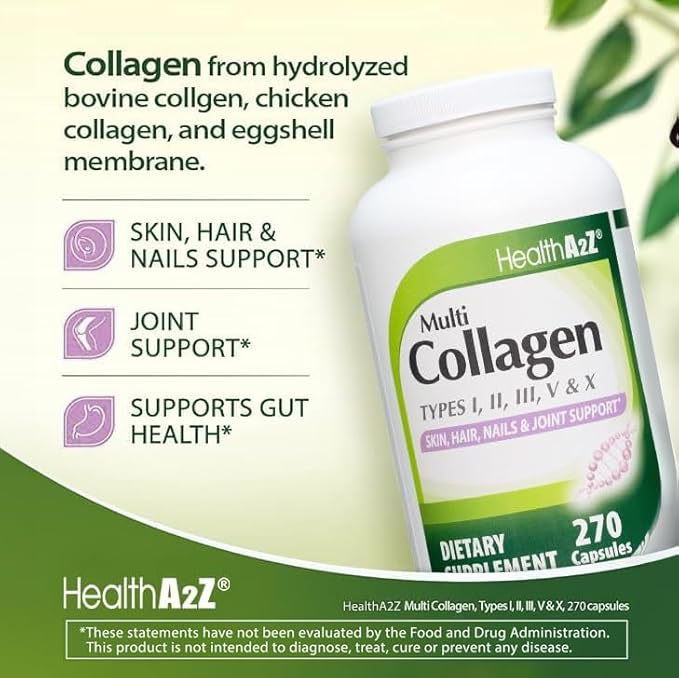 HealthA2Z® Multi Collagen Pills 1735 mg 270 Collagen