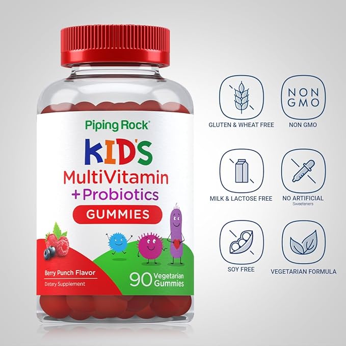 Piping Rock Kids Multivitamin and Probiotic 90 Gummies
