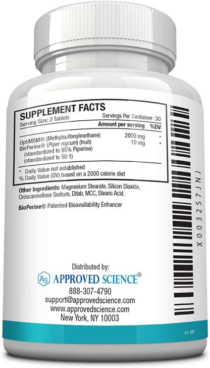 Approved Science MSM 2000 mg 60 Tablets
