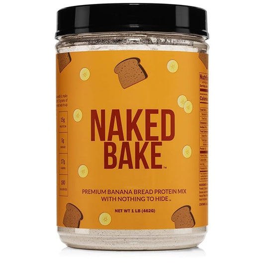 Naked Bake - Banana Bread Mix, Multi Purpose Protein Powder For Baking, Shakes, Pancakes, 15G Protein - Gluten Free, Non-Gmo, No Soy, No Artificial Sweeteners, Flavors Or Colors - 1 Lb