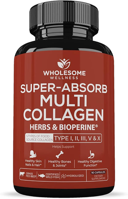 Super-Absorb Multi Collagen Pills (Type I (90 Capsules)