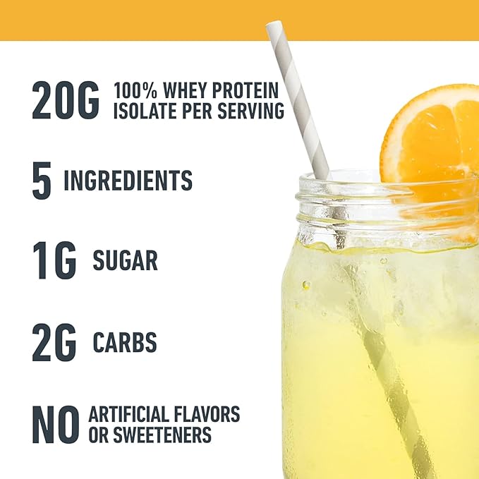 Isopure Clear Whey Isolate Protein Powder Infusions, Lactose Free, Gluten Free, Naturally Flavored, Pineapple Orange Banana, 20g Protein Per Serving, 14.1 Oz, 16 Servings