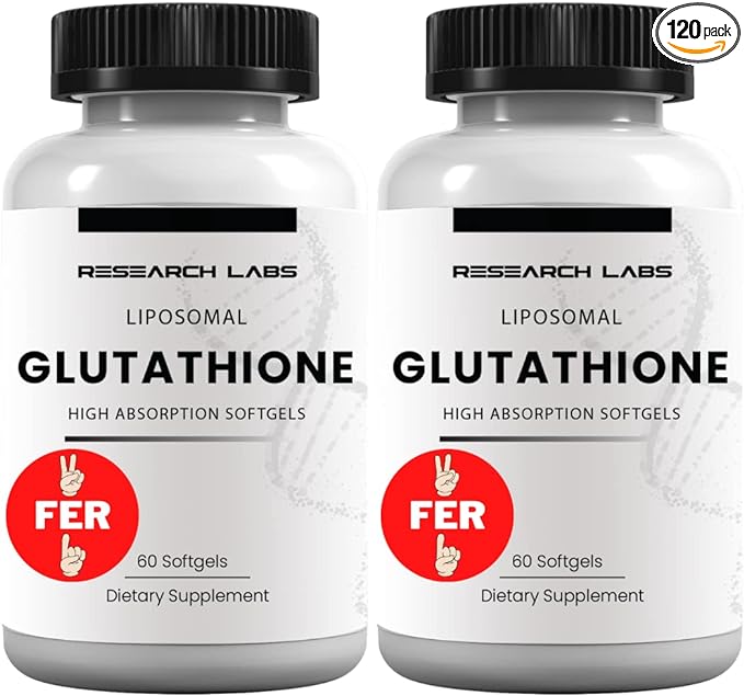 Research Labs Liposomal Glutathione Supplement w/Gluta-IV™, 100x Enhanced 2 Fer 1 Ad, 120 Total