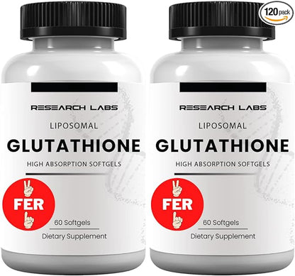 Research Labs Liposomal Glutathione Supplement w/Gluta-IV™, 100x Enhanced 2 Fer 1 Ad, 120 Total