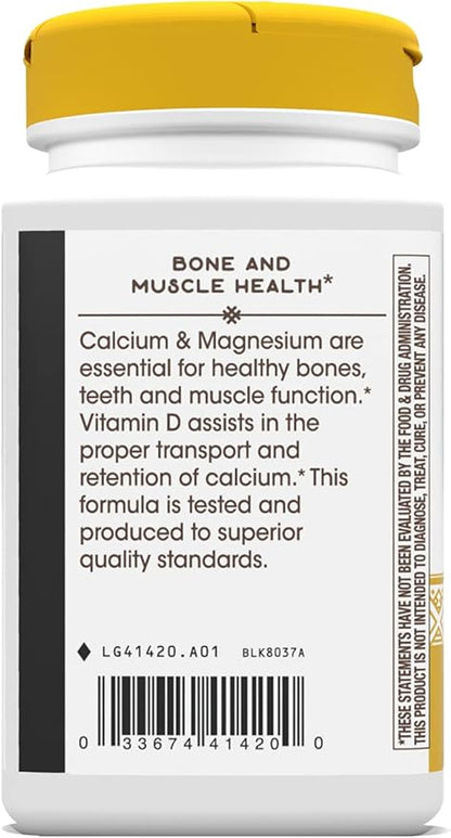 Nature's Way Calcium-Magnesium-Vitamin D Capsules, Supports 100 Capsules