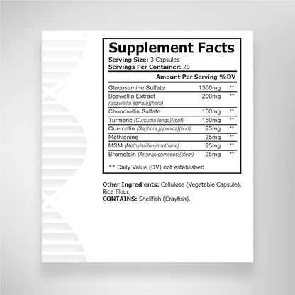 Glucosamine Chondroitin, Joint Support Supplement 60 Capsules