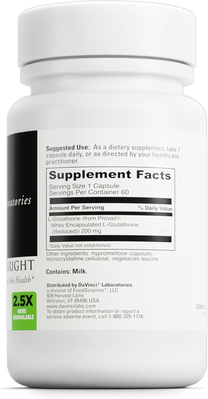 DAVINCI Labs Glutathione Bright 60 Vegetarian