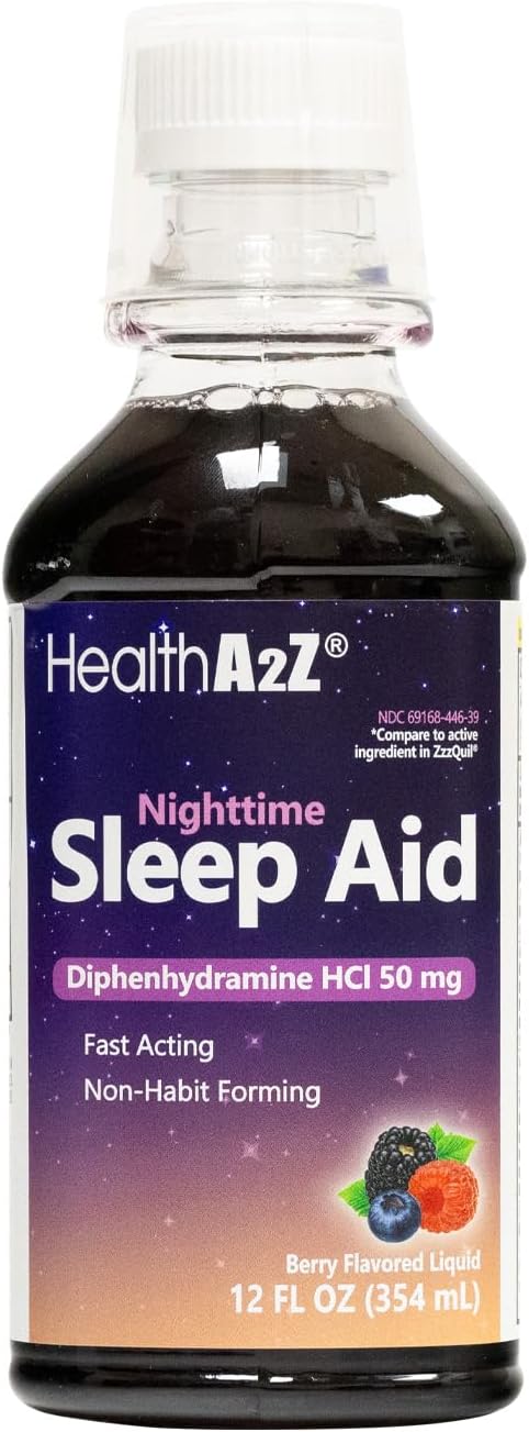 HealthA2Z® Nighttime Sleep Aid 50mg HCl 12 Fluid