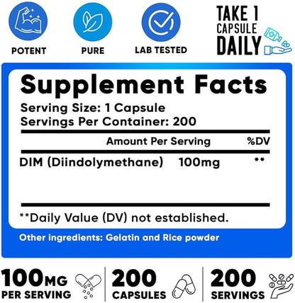 We Like Vitamins DIM 100mg 200 Capsules 200 Day
