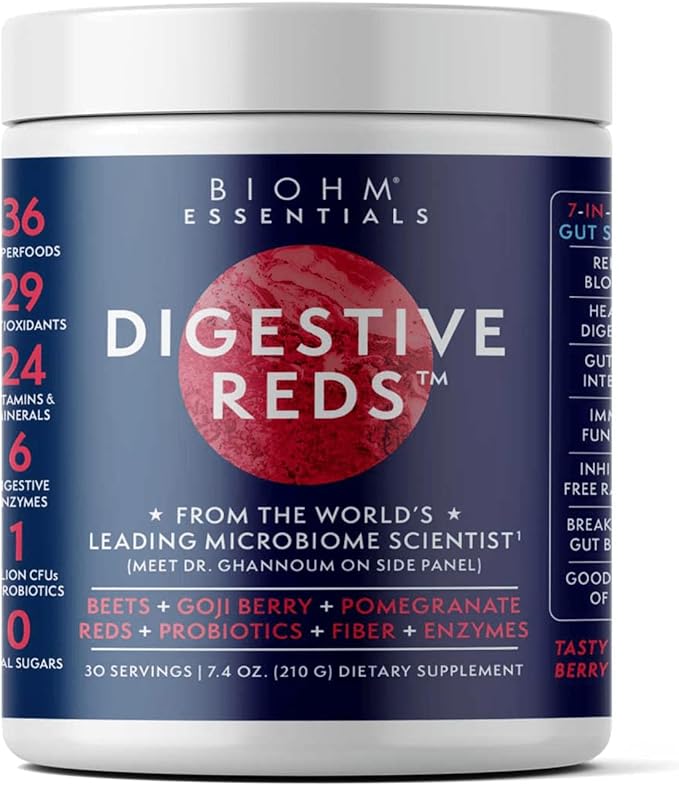 BIOHM Essential Digestive Reds, Superfood Powder,