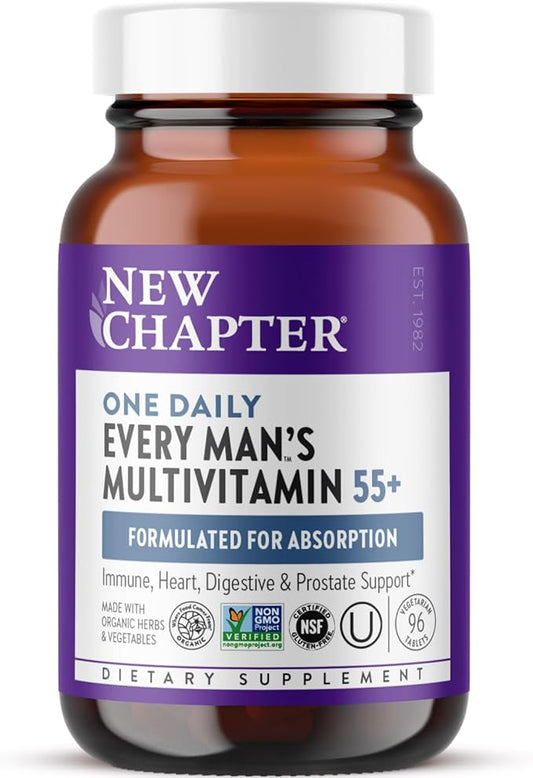 New Chapter Men's Multivitamin 50 Plus 20+ Nutrients 55+, Gentle 96 ct