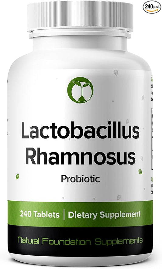 Lactobacillus Rhamnosus Probiotic Supplement 240 Tablets 3 Billion CFU Probiotics for Men & Women Supports Intestinal Digestive & Gut Health Made in The USA (240, Lactobacillus Rhamnosus)