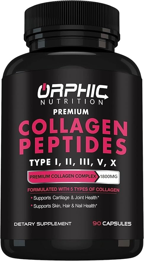 ORPHIC NUTRITION Collagen Peptides Capsules Women,1800mg Multi 90 Caps