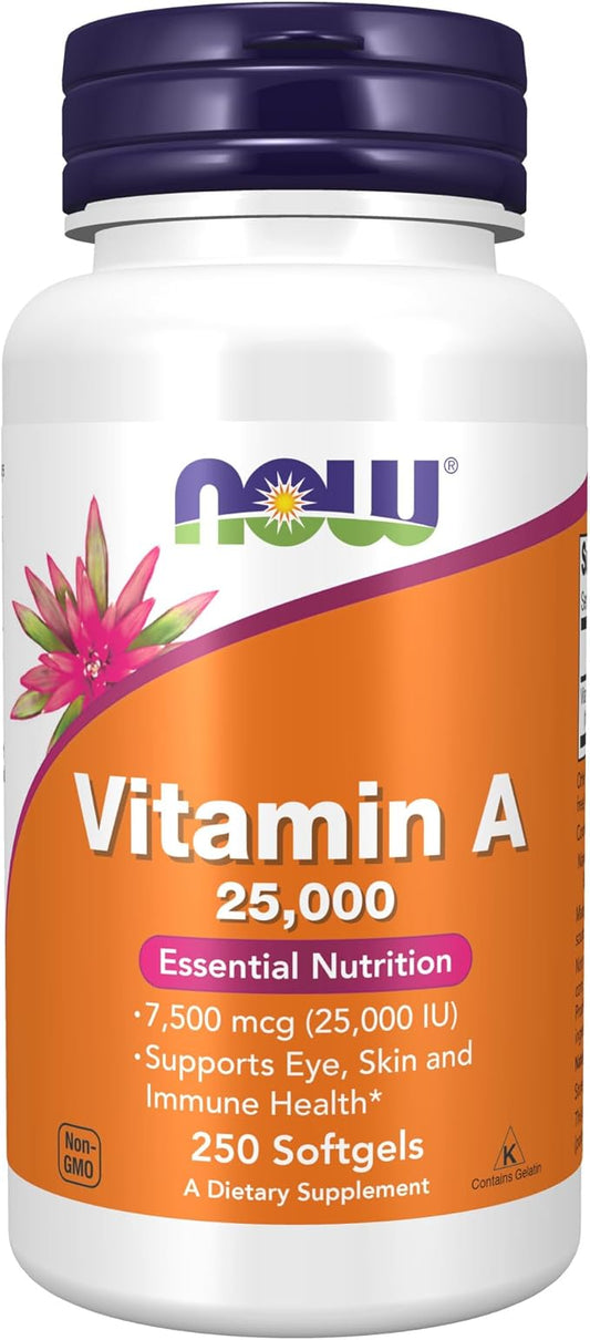 NOW Supplements, Vitamin A (Fish Liver 25,000 IU, 250 Softgels