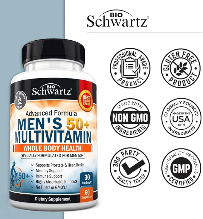 Once Daily Multivitamin for Men 50 D3, E 60 Count