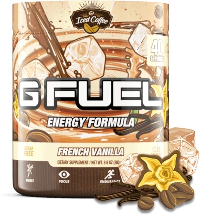 G Fuel Watermelon Energy Powder, Sugar Free, Clean Caffeine Focus Supplement, Water Mix, Focus Amino, Vitamin + Antioxidants Blend, 9.8 oz (40 Servings)