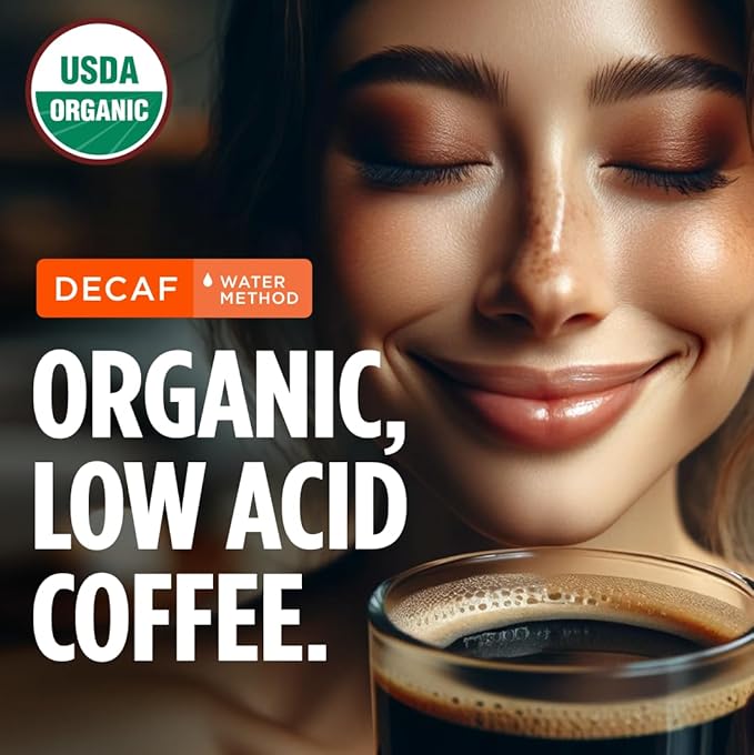 VitaCup Organic Perfect Dark Roast Decaf Coffee Pod for Pure & Clean Energy, Antioxidants, Low Acid, Peru Single Origin in Recyclable Single Serve Pod Compatible with Keurig K-Cup Brewers, 64 CT