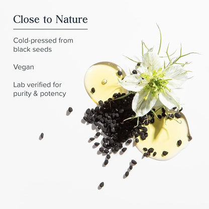 HERITAGE STORE Black Seed Oil w/ 3% Thymoquinone, Omega 6 9 - Nigella Sativa Liquid Oil, Cold Pressed from Black Seeds, Joints, Digestion and Immune Support, Vegan, 60-Day Guarantee, 30 Serv, 1 fl oz