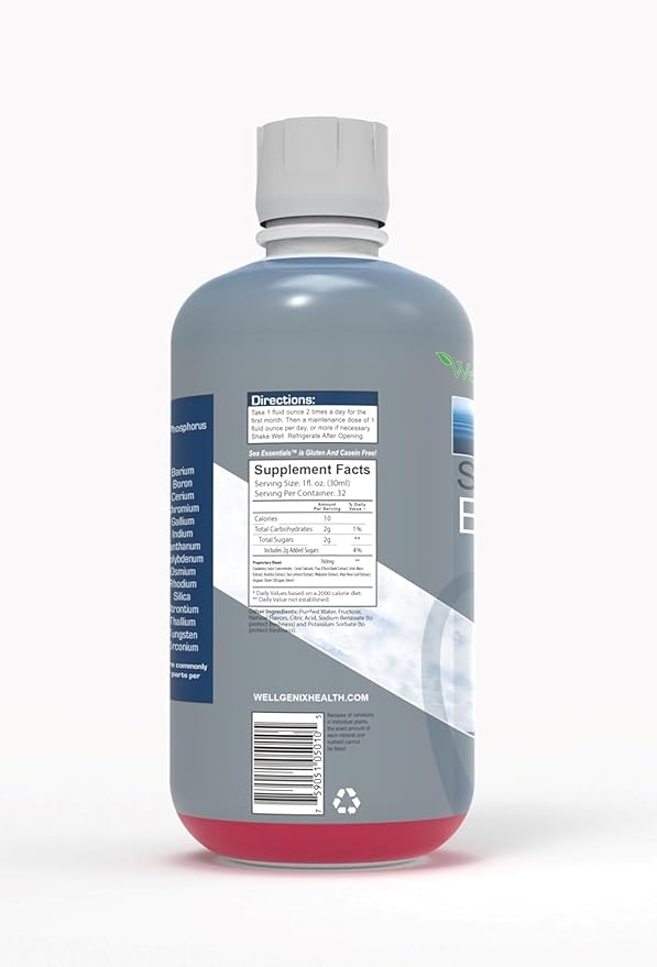 Wellgenix Sea Essentials Coral Calcium Liquid 32 Oz