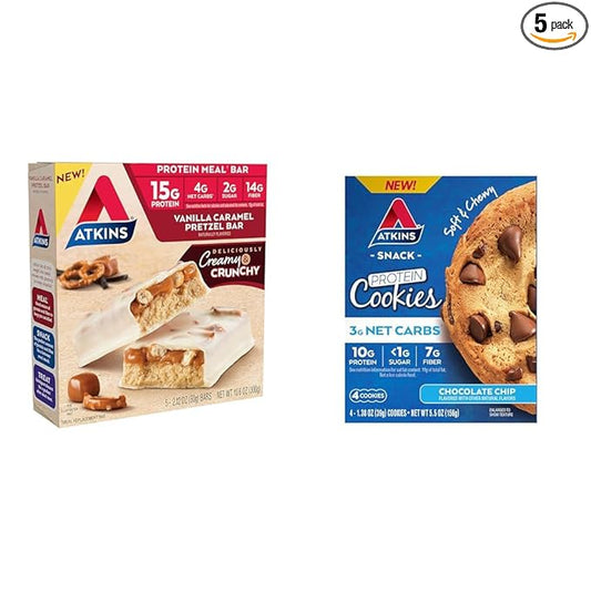 Atkins Vanilla Caramel Pretzel Protein Meal 5 Count 4 Count