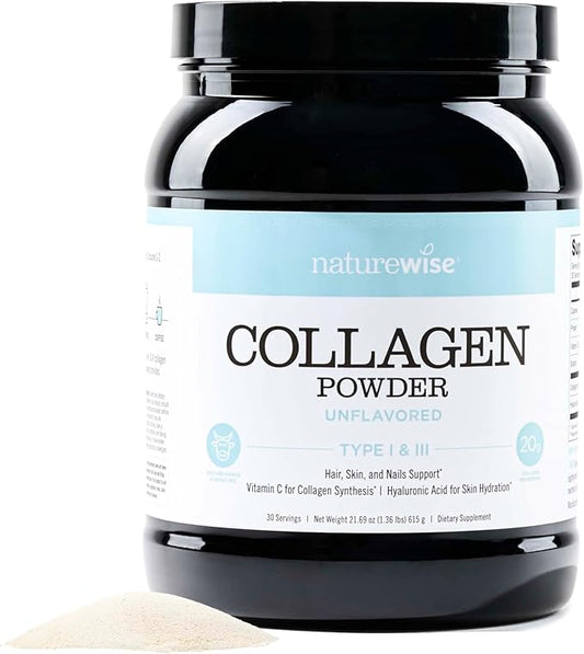 NatureWise Collagen Peptides Powder with Hyaluronic 30 Servings